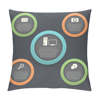 Personality  Vector Round Icons With Information Pillow Covers