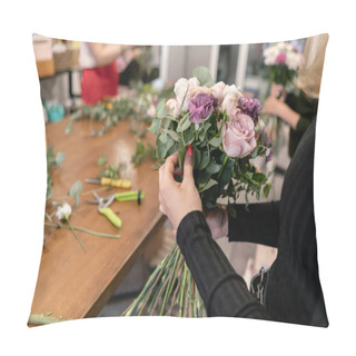 Personality  Education In The School Of Floristry. Master Class On Making Bouquets. Summer Bouquet. Learning Flower Arranging, Making Beautiful Bouquets With Your Own Hands. Flowers Delivery Pillow Covers