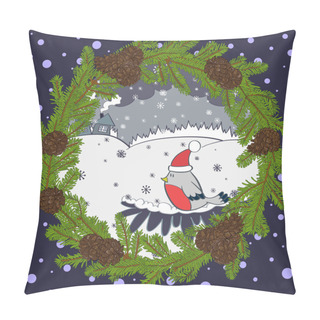 Personality  Christmas Card With Bird Pillow Covers