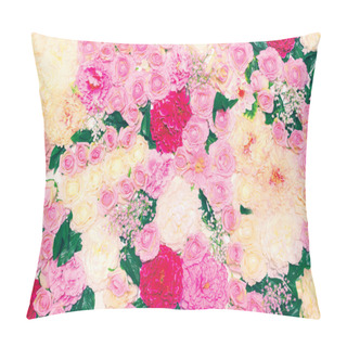 Personality  Background Of Many Flowers, Floral Decoration Wall. Gentle Paste Pillow Covers