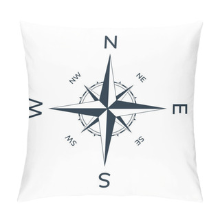 Personality  Vintage Nautical Rose Of Winds With Named Direction. Pillow Covers