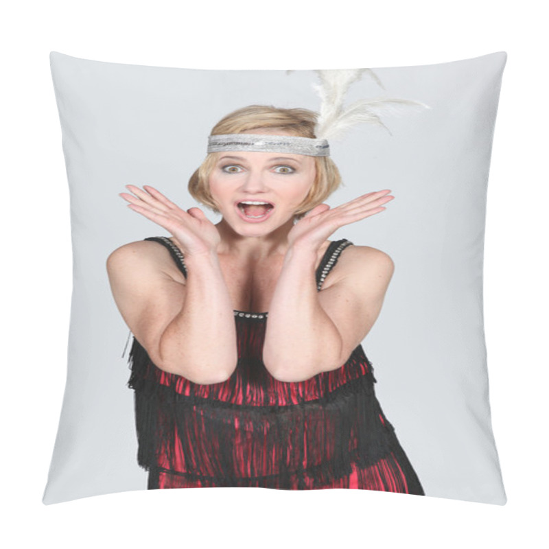Personality  Woman with a feather headband pillow covers