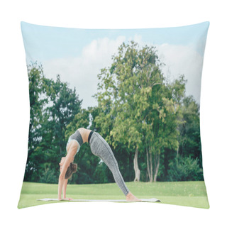 Personality  Caucasian Woman Performing Yoga Pillow Covers
