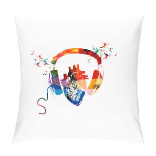 Personality  Colorful Headphones With Human Heart Pillow Covers
