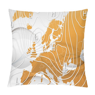 Personality  Europe Weather Map Pillow Covers
