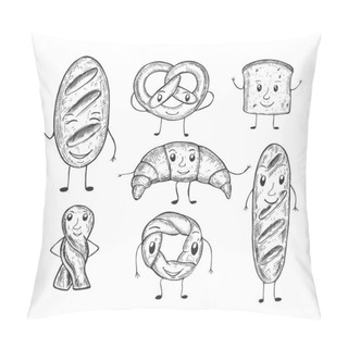Personality  Doodle Set Of Lovely Bakery Food Pillow Covers