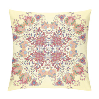 Personality  Colorful Ornamental Floral Paisley Shawl, Bandanna. Square Pattern. Pillow Covers