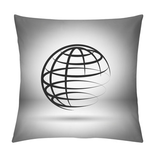 Personality  Pictograph Of Globe Icon Pillow Covers