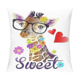 Personality  Giraffe Head Face Look Funny  Pillow Covers