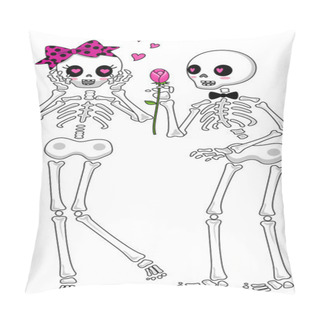 Personality  Skeleton Boy And Girl Pillow Covers