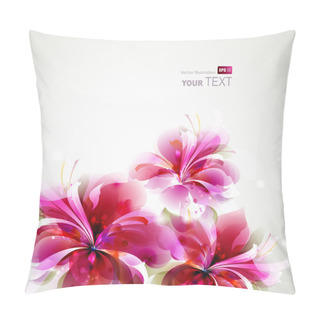 Personality  Tender Background With Growing Abstract Flowers Pillow Covers