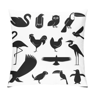 Personality  Set Of Geometrically Stylized Bird Icons Pillow Covers