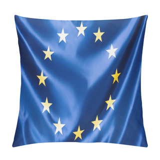 Personality  Close Up Of Blue European Union Flag With Yellow Stars Pillow Covers