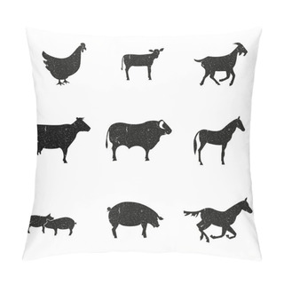 Personality  Farm Animals Silhouette Pillow Covers