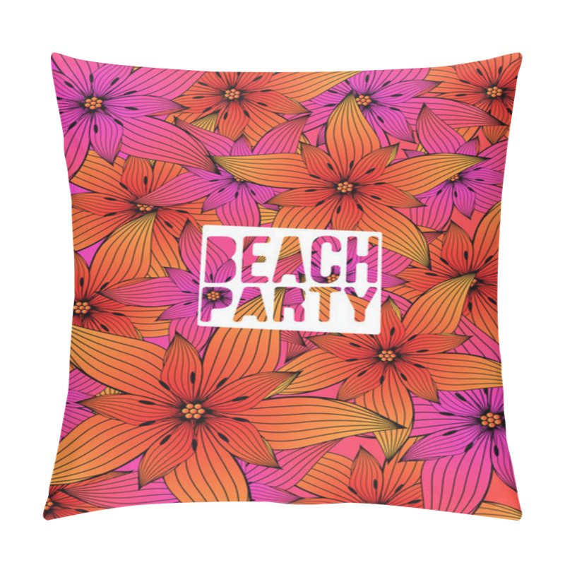 Personality  Tropical Flower Background - Vector Illustration pillow covers