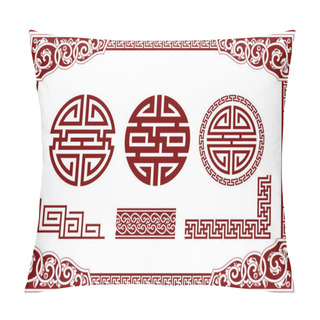 Personality  Vector Set Of Oriental Chinese Design Elements Pillow Covers