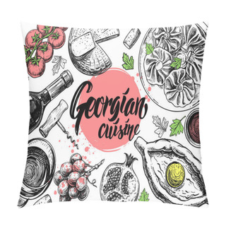 Personality  Hand Drawn Georgian Food Pillow Covers