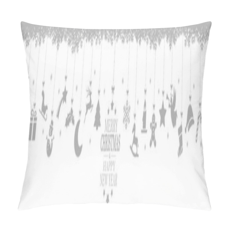 Personality  hanging christmas icons and new year greetings pillow covers