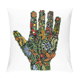 Personality  Floral Palm, Hand Drawn Pillow Covers