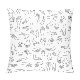 Personality  Woman Hands Pack Lineart Pillow Covers