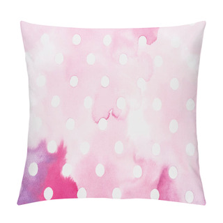 Personality  Set Of White Circles On Pink And Burgundy Watercolor Surface Pillow Covers