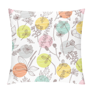Personality  Loral Pattern With Polka Dots Pillow Covers