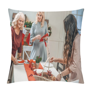 Personality  Women Decorating Christmas Table Pillow Covers