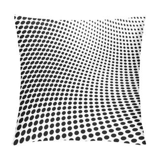 Personality  Abstract Halftone Texture. Chaotic Pattern Of Black Dots On White Background. Futuristic Grunge Surface Pillow Covers