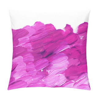 Personality  Vivid Pink Acrylic Paint Brush Stroke For Background. Hand Drawn Pillow Covers