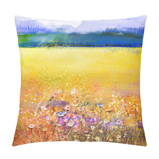 Personality  Abstract Watercolor Painting Purple Cosmos Flower Pillow Covers