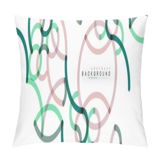 Personality  Abstract Color Lines On White. Modern Colorful Flow Poster Wave. Art Design For Your Project Pillow Covers