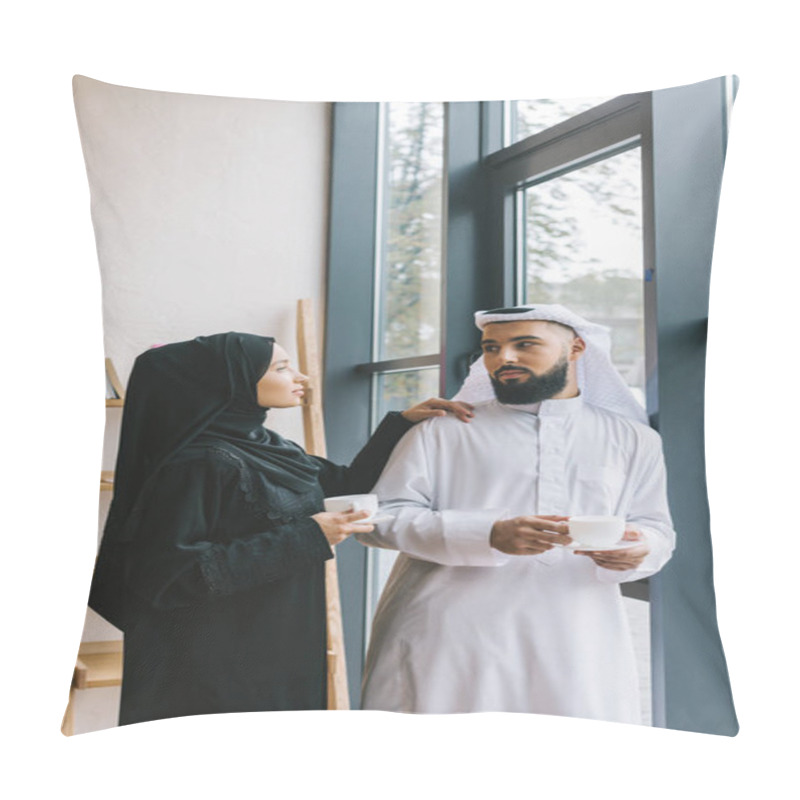 Personality  Muslim Couple Drinking Coffee Pillow Covers
