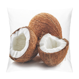 Personality  Coconut On A White Background Pillow Covers