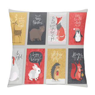 Personality  Christmas Animals Card Set Pillow Covers