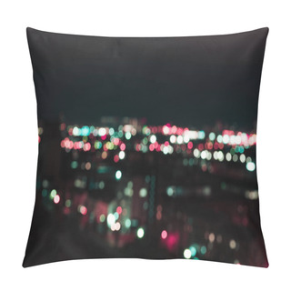 Personality  Defocused Dark Background With Bright Bokeh Lights At Night  Pillow Covers