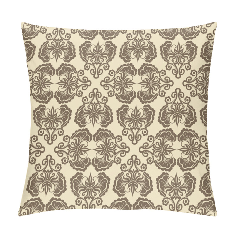 Personality  Damask seamless pattern. Vector illustration. pillow covers