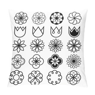 Personality  Geometric Flowers, Abstract Flower Set, Tulip Shape, Line Icons  Pillow Covers