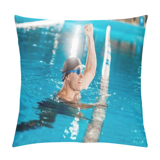 Personality  Swimmer In Competition Swimming Pool Pillow Covers