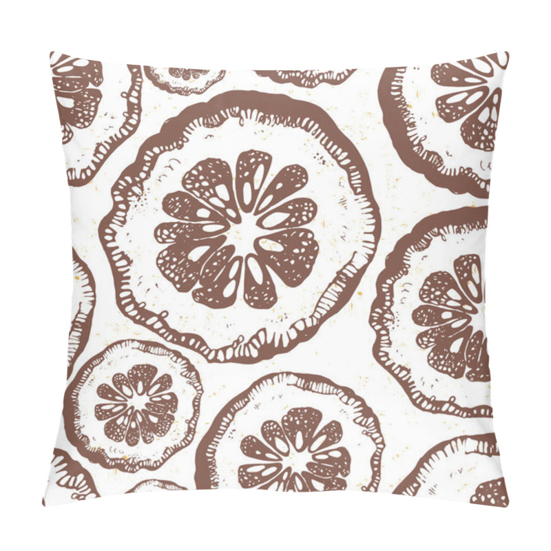 Personality  Citrus seamless background. Black and white pattern. pillow covers