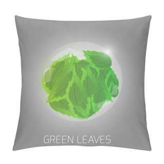 Personality  Illustration Of Green Leaves Pillow Covers