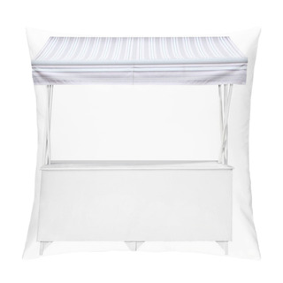 Personality  White Market Stand With White Awning Pillow Covers