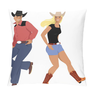 Personality  Line Dancers Illustration Pillow Covers