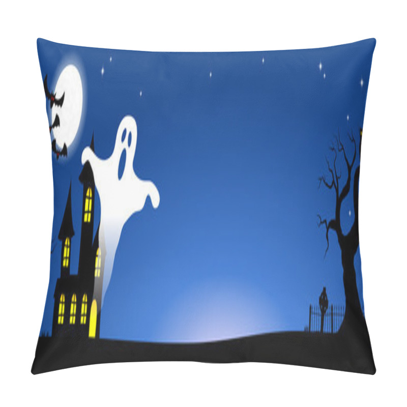 Personality  haunted house in a full moon night pillow covers