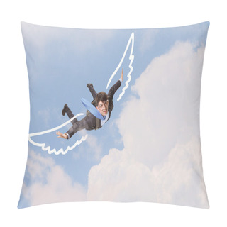 Personality  Businessman Flying High Pillow Covers