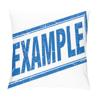 Personality  Example Blue Square Grunge Stamp On White Pillow Covers