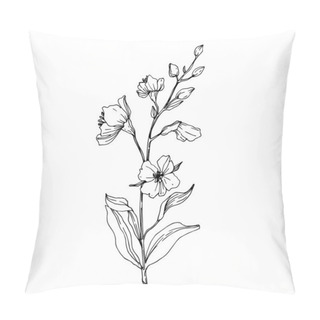 Personality  Vector Wildflower Floral Botanical Flowers. Black And White Engraved Ink Art. Isolated Flower Illustration Element. Pillow Covers