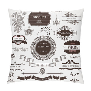 Personality  Vector Wedding Design Elements And Calligraphic Page Decorations Pillow Covers