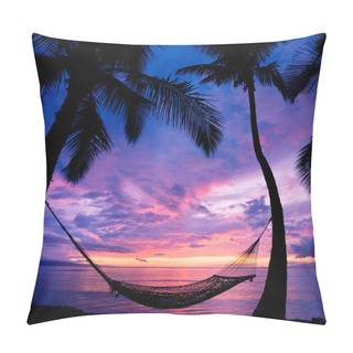 Personality  Beautiful Vacation Sunset, Hammock Silhouette With Palm Trees Pillow Covers
