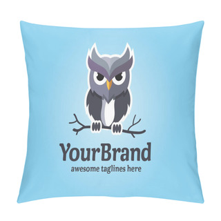 Personality  Creative Owl Logo Vector In Modern Colorful Logo Design Pillow Covers