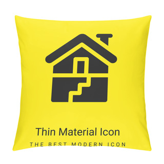 Personality  Basement Minimal Bright Yellow Material Icon Pillow Covers
